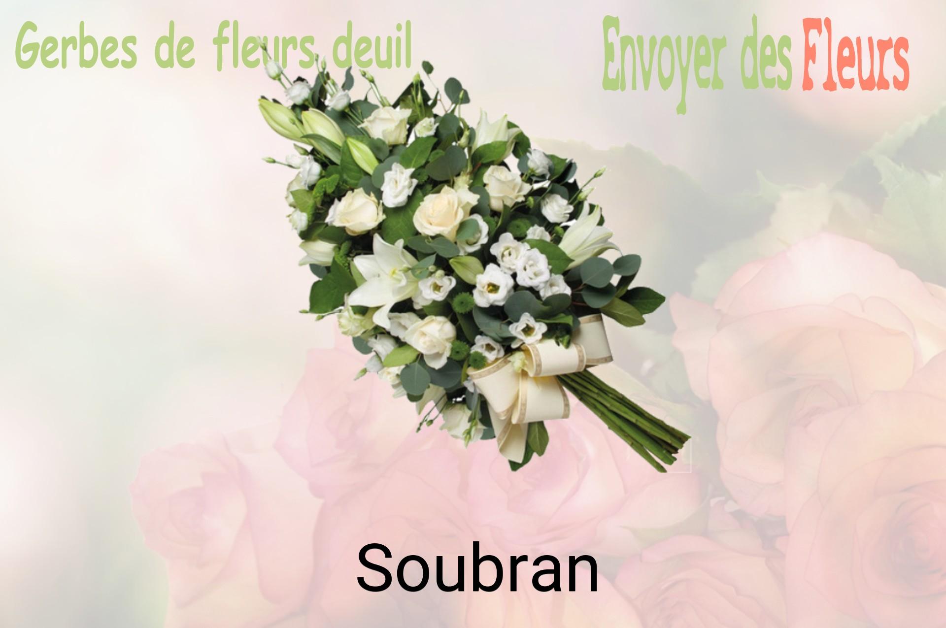 Gerbe de fleurs de deuil livrée à Soubran